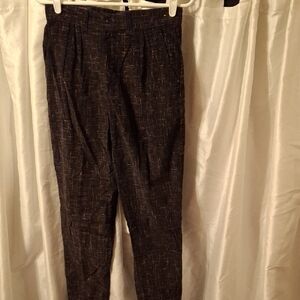 Brittania Vintage Elegant Brown Patterned Women's Pants 9